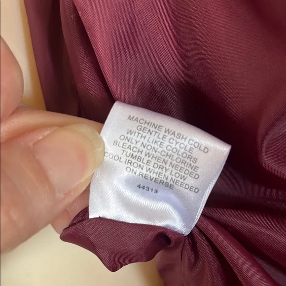 Like new Red Velvet Bomber Jacket with Ribbed Details - Picture 11 of 13